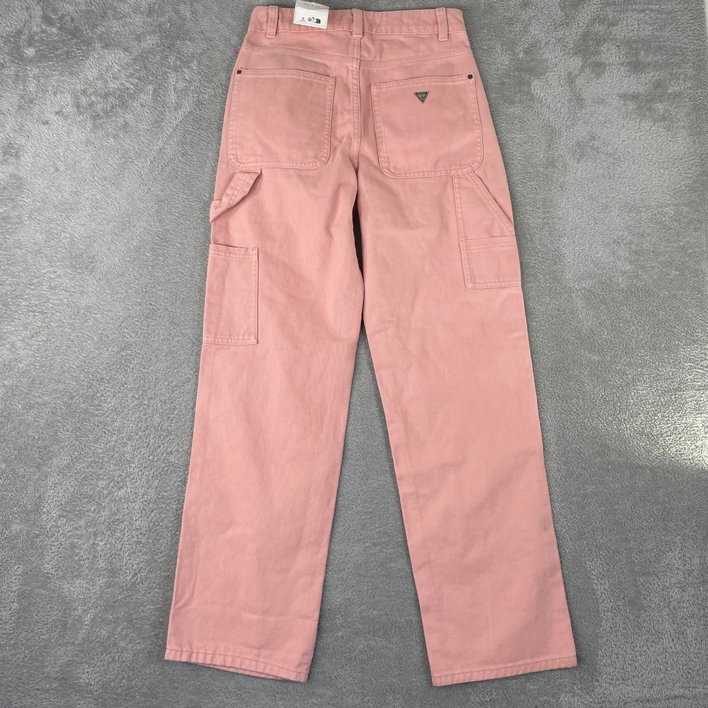 Guess Jenny Carpenter Pants Womens 26x31 Pink Workwear Y2K Denim High Rise
